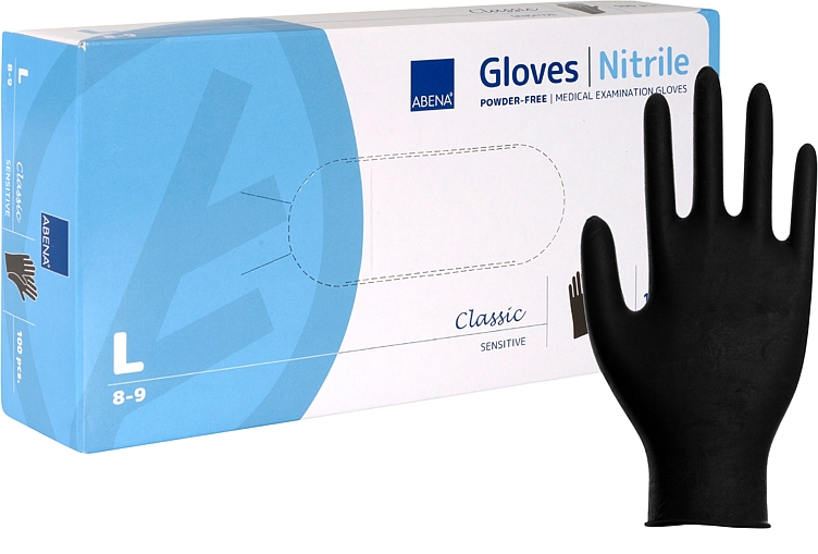 Disposable glove l, black, nitril, powder-free  100pcs
