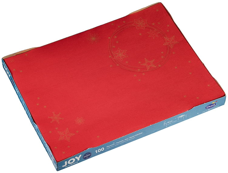 Bordbrikke dunicel 30x40cm star shine rød 100stk