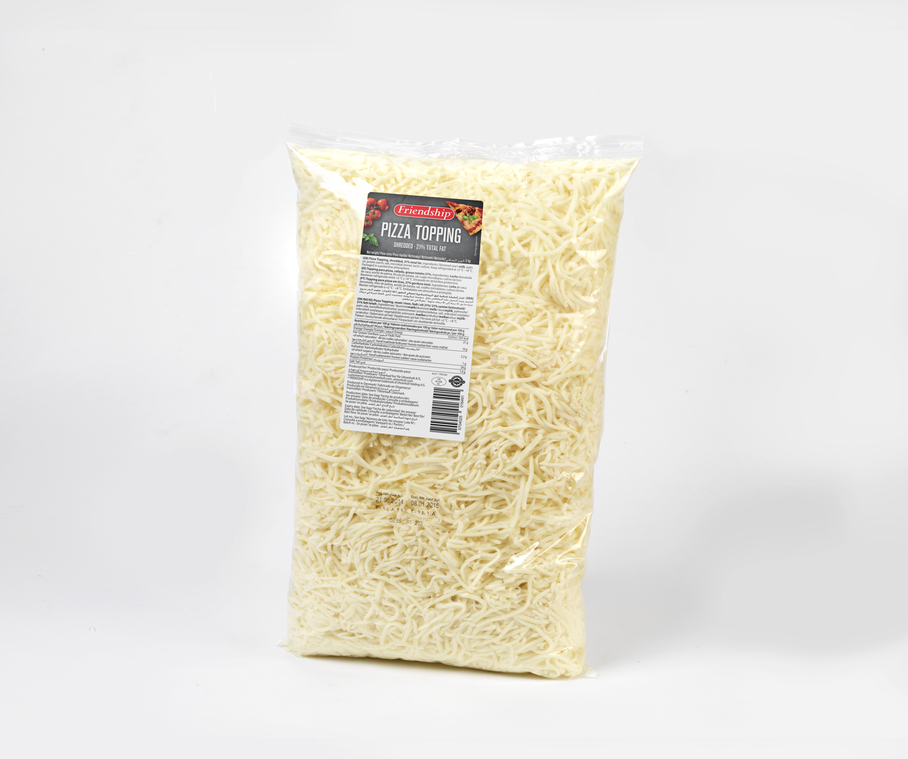 Pizza topping grated   2kg