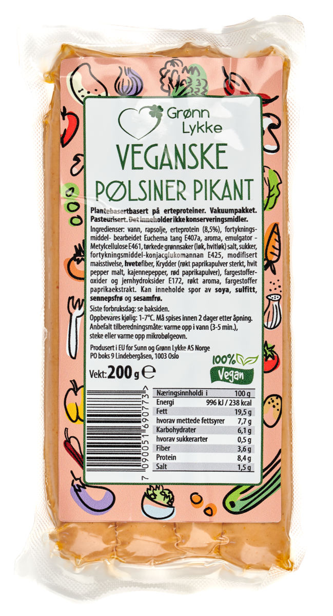 Pølsiner pikant vegansk   200g