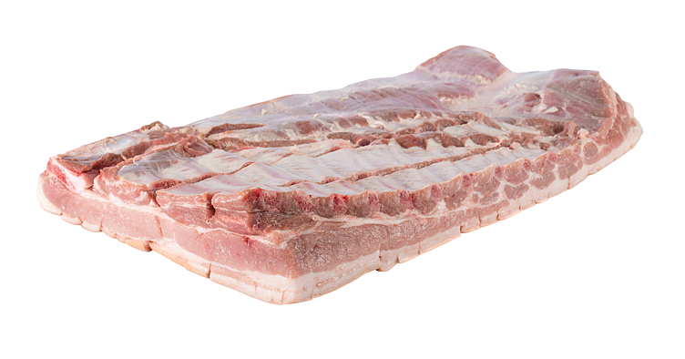 Thin pork ribs w/crackling        kg