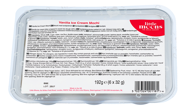Vanilje mochi iskrem  60x32g