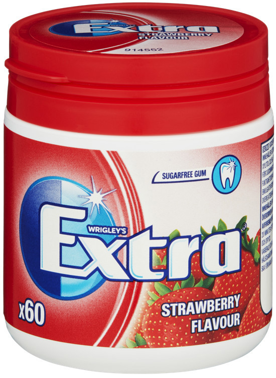 Extra strawberry tyggis 84g