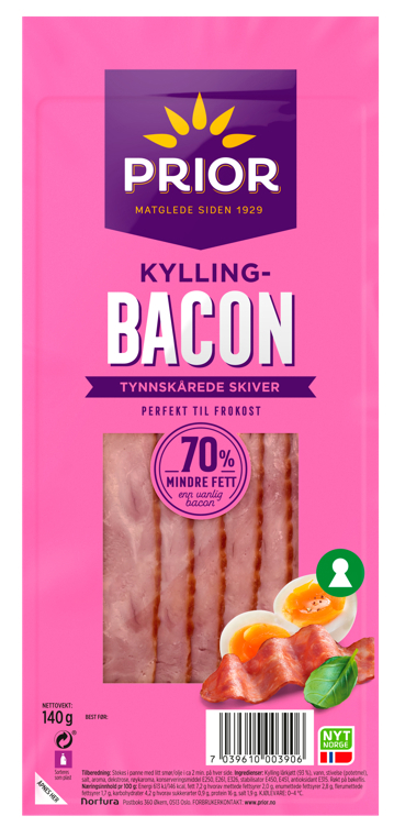 Kyllingbacon skivet  140g