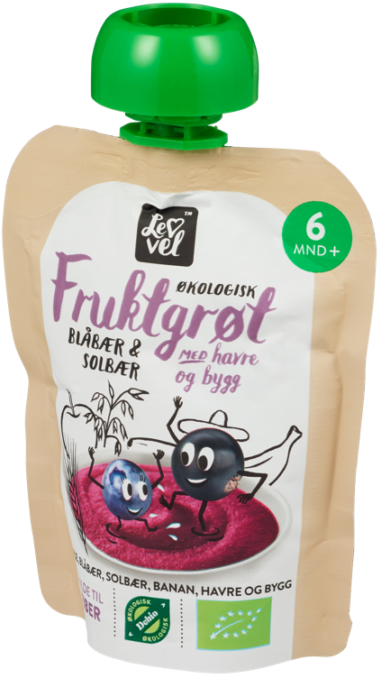 Fruktgrøt blåbær og solbær  90g