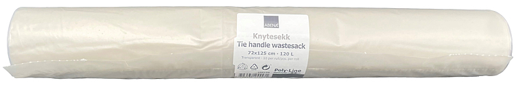 Avfallssekk klar knyte 120l, 72x125cm, 45my 10sekker