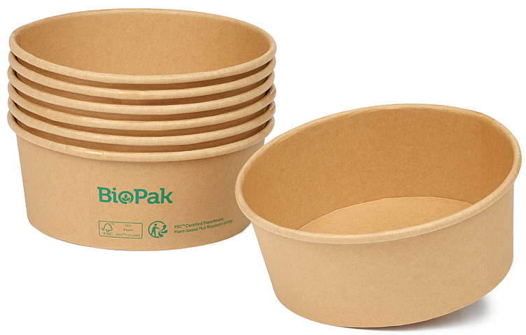 Skål ronda bred papp/pla brun 700ml   50stk