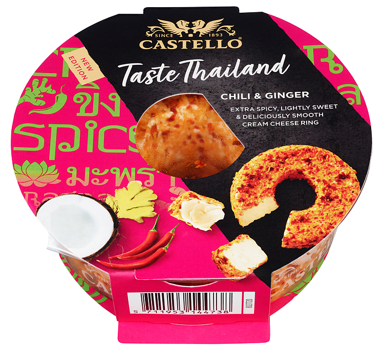 Castello kremostring chili & ingegær 125g
