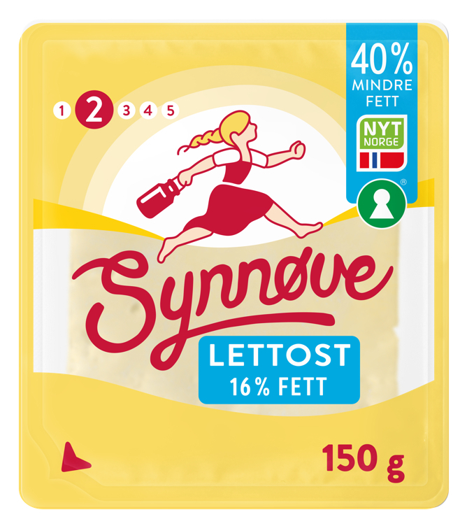 Lett gulost 40% mindre fett (16%) skivet  150g