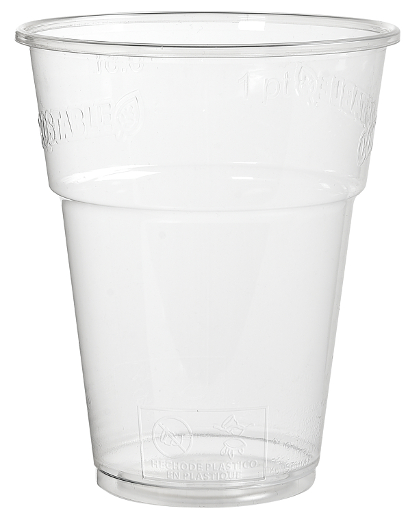 Plastic glass clear pla 58cl   50pce