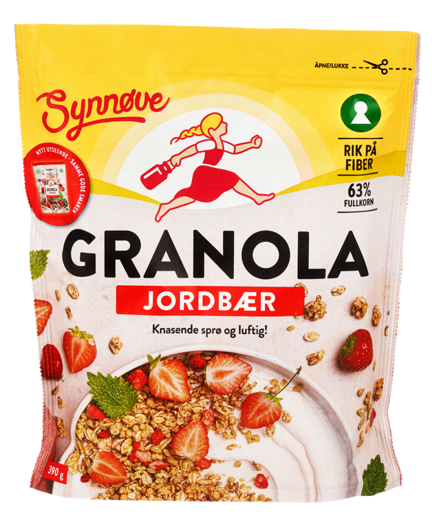 Synnøve granola med jordbær 390g