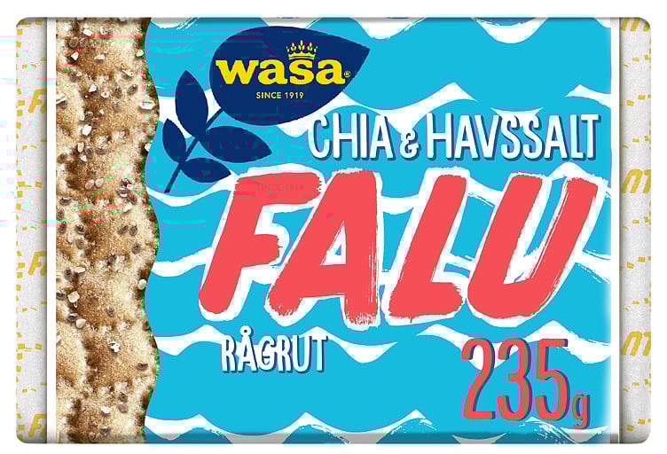 Wasa knekkebrød falu rågrut chia & havsalt  235g