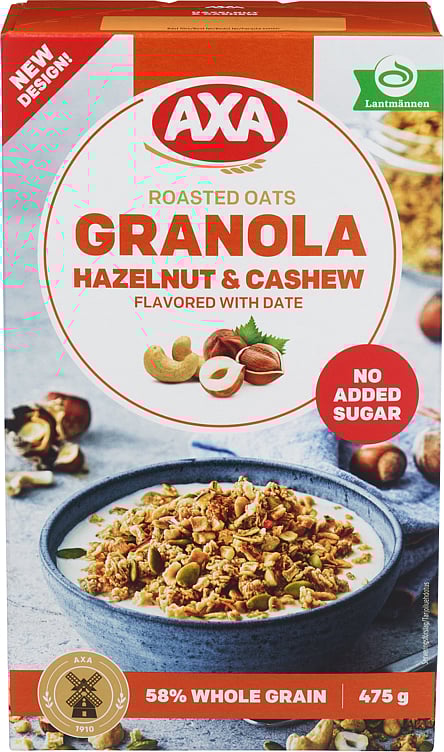 Granola hasselnøtt og cashew  475g