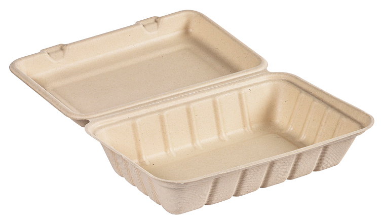 Fiberboks 1r brun m/hengslet lokk 850ml 24x30,2x14  50stk