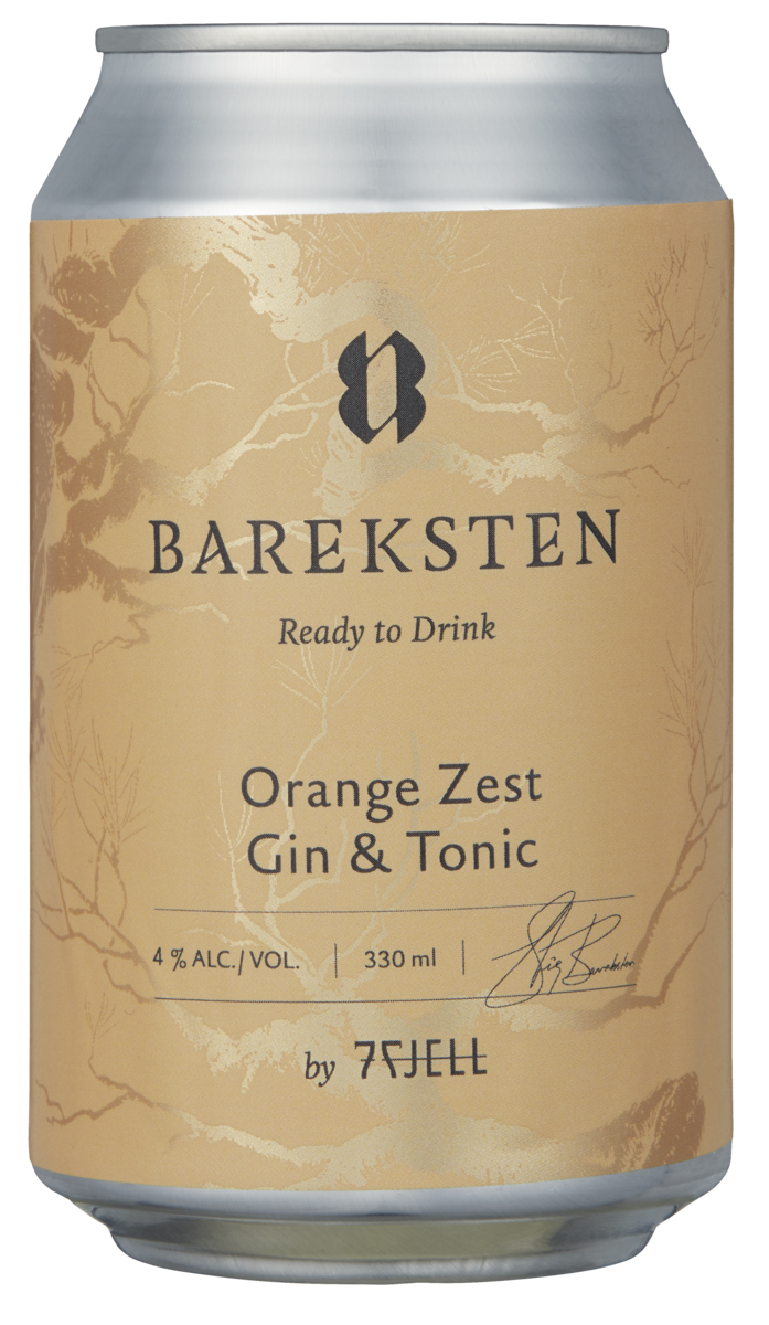 Bareksten by 7 fjell - orange zest gin & tonic   4%  12x33cl
