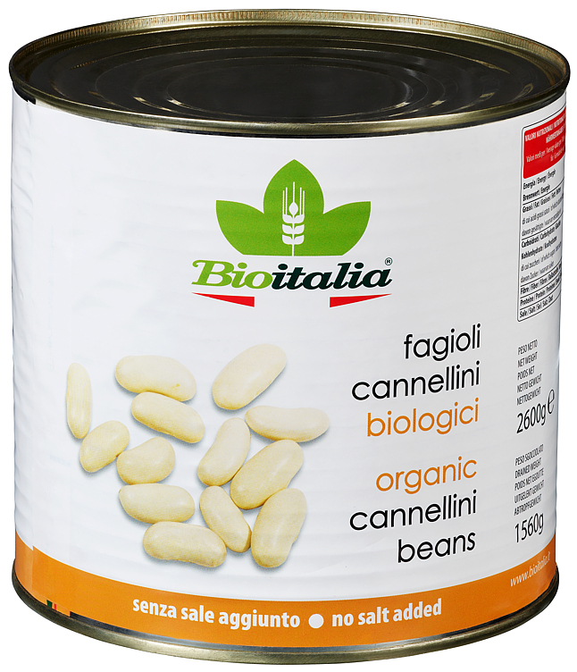 Bønner cannellini økol.    2,6kg