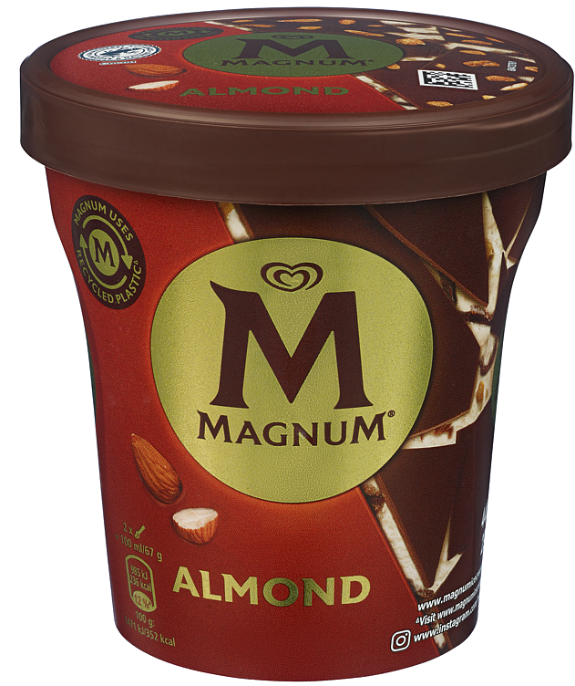 Magnum almond vanilla ice c w/milk chokolate (28%) 440ml