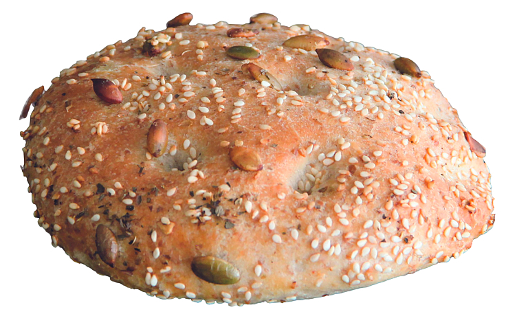 Focaccia gresskar og sesamfrø 100g   48stk