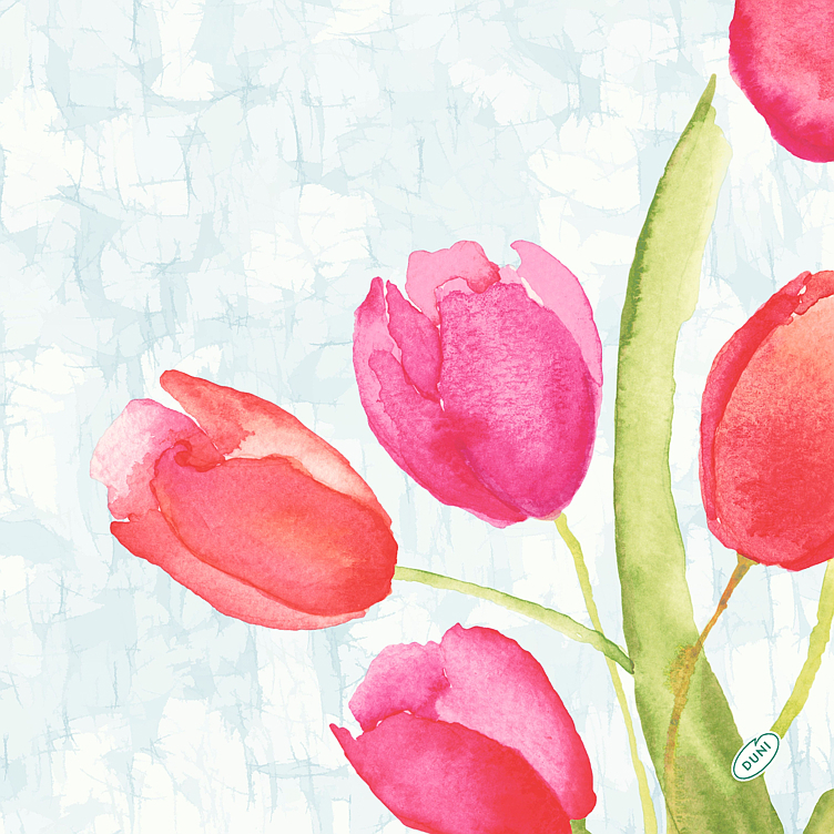 Serviett biodunisoft 40cm painted tulips 360stk