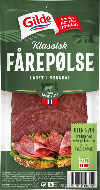 Fårepølse skivet                        150g