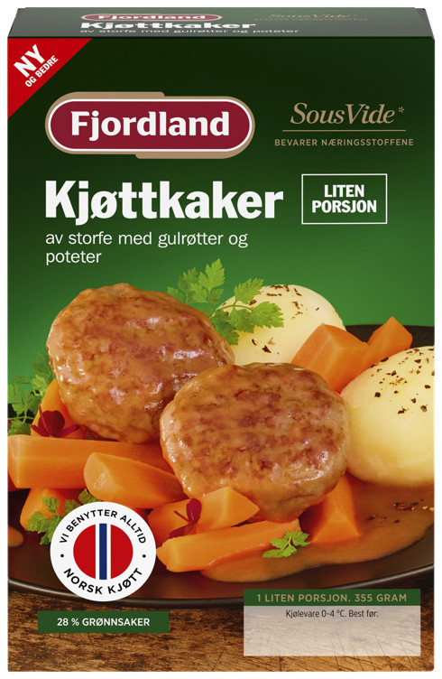 Kjøttkaker m/gulrøtter og poteter   355g