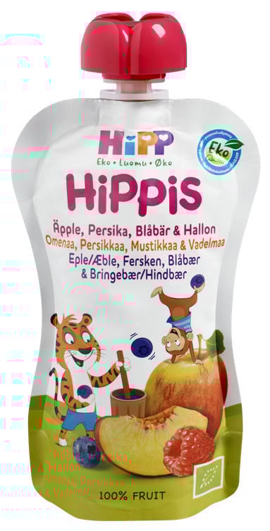 Hippis eple/fersk/blåb/bring økol.     600g