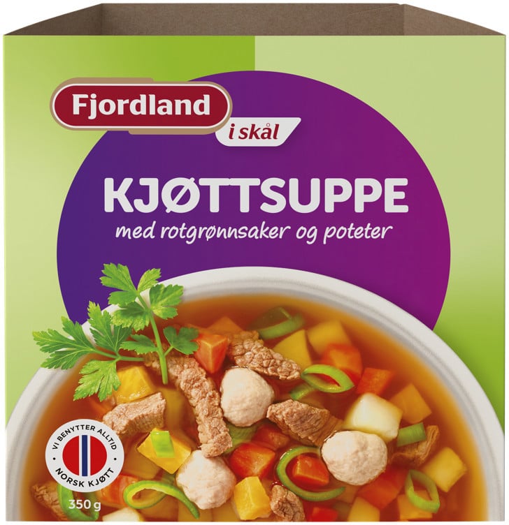 Fjordland kjøttsuppe med rotgrønnsaker og poteter 350g