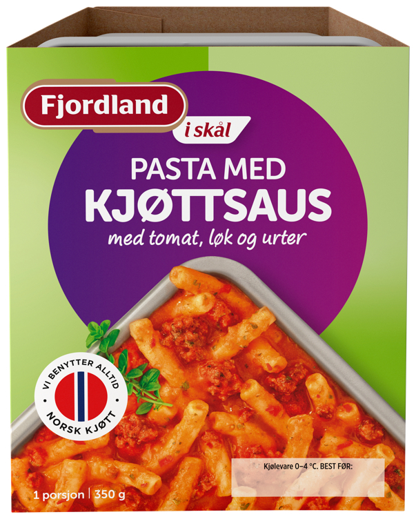 Pasta med kjøttsaus med tomat løk og urter 350g
