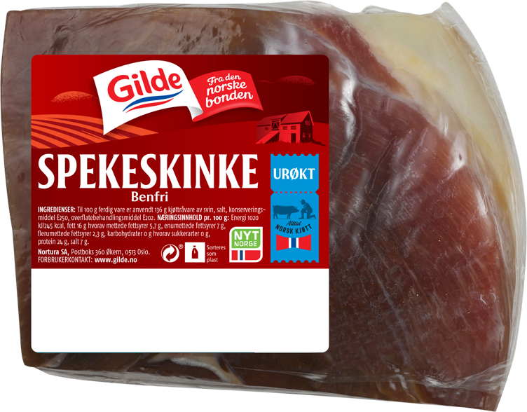 Spekeskinke bit u/ben urøkt ca.1,2kg  kg