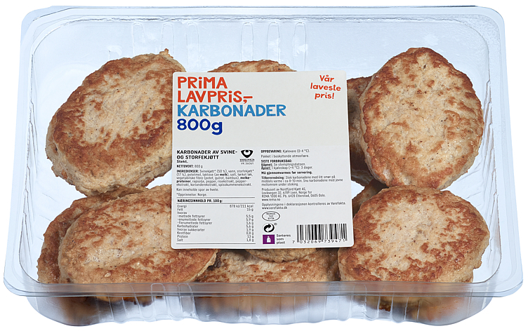 Karbonader fersk prima lavpris  800g