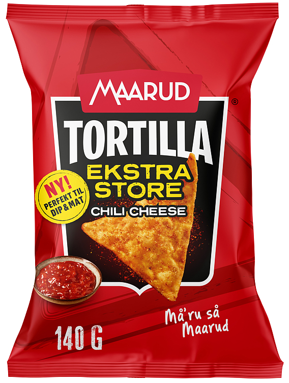 Tortilla ekstra store chili cheese 140g