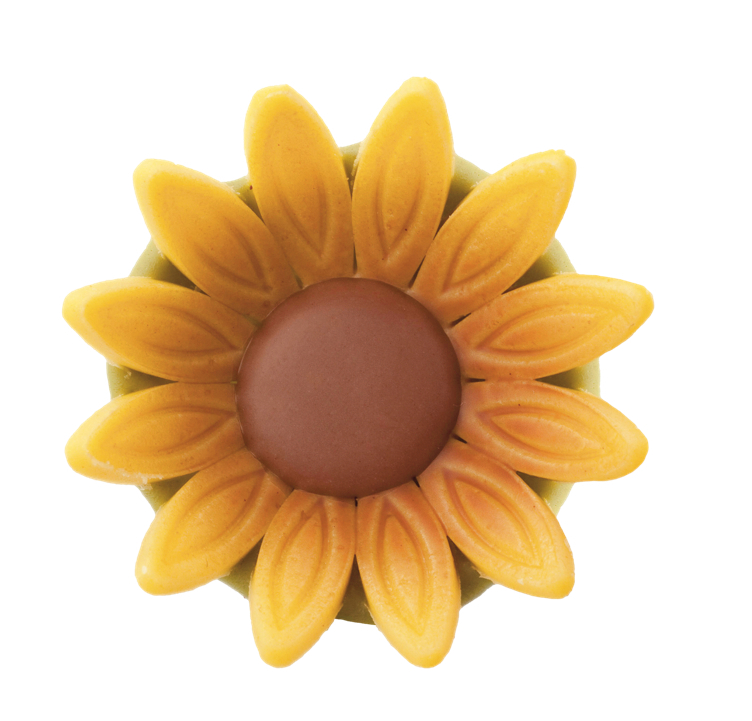 Chocolate decoration tournesol sunflower ø36mm  72pce