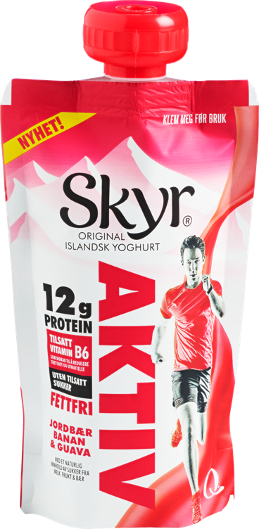 Q skyr active strawberry, banana & guava bag  125g