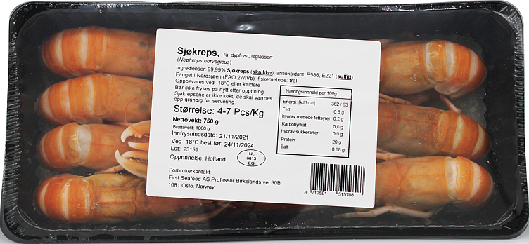 Langoustines frozen  4-7  1kg