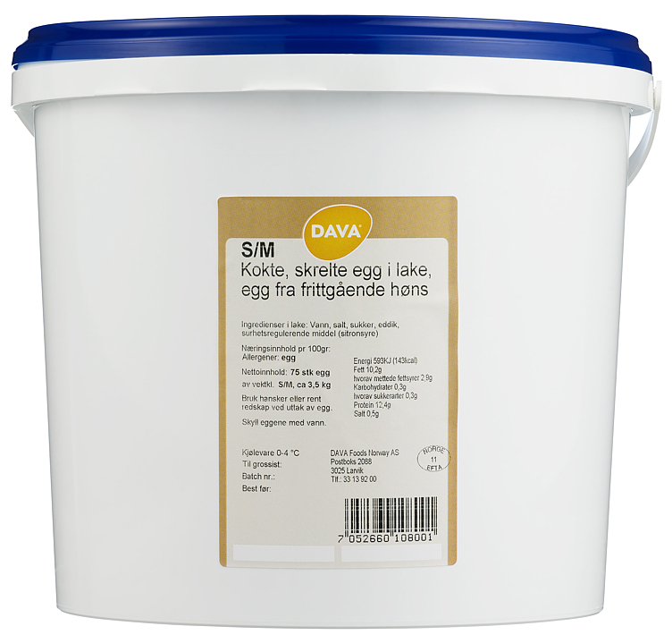 Kokte egg i lake frittgående 3,5kg