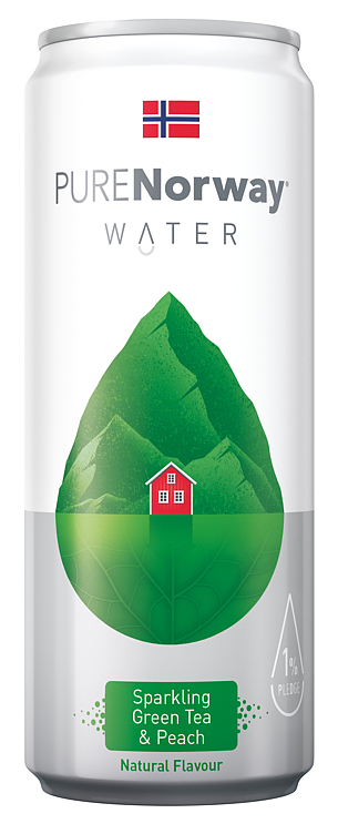 Sparkling water green tea & peach bx 24x33cl