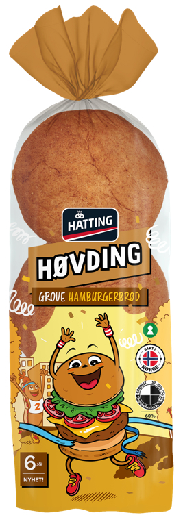 Høvding coarse hamburger bun 6x70g  420g