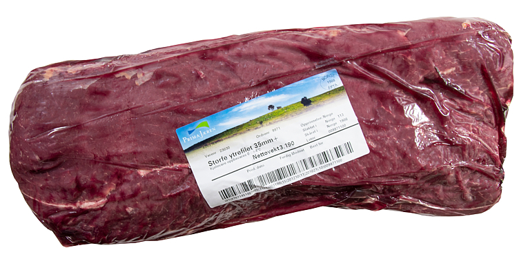Storfe ytrefilet rå frys kg