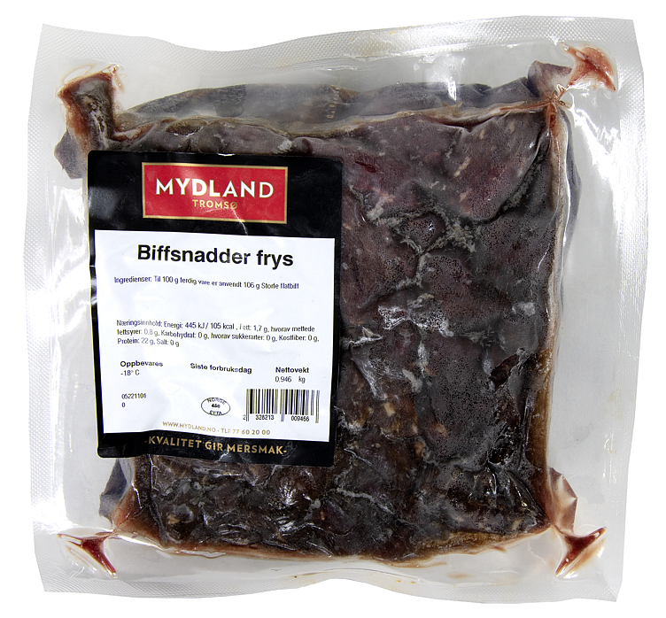 Storfe biffsnadder 1kg x 10stk frys   kg