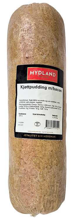 Kjøttpudding med bacon frys kg