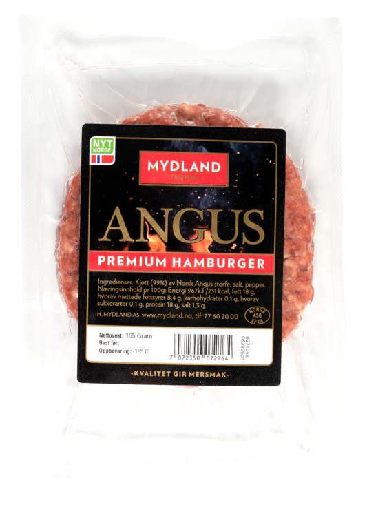 Angus premium hamburger frys 165g