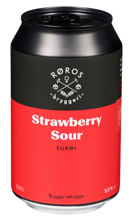 Røros bryggeri strawberry sour   5,5%   24x33cl