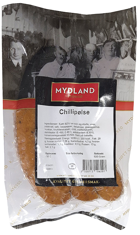 Chilipølse frys kg