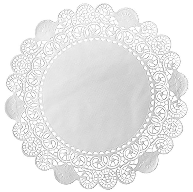 Doilies round 10cm white  250pce