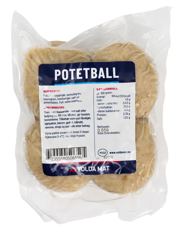 Potetball med flesk  ca660g  kg