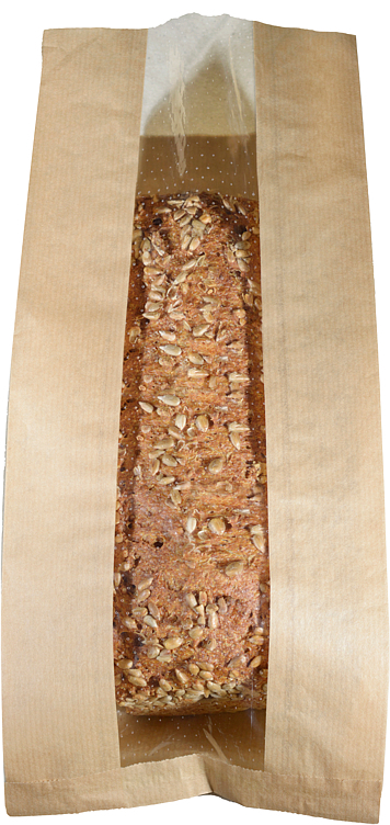 Brødpose m/vindu natur 370x170x60mm 250stk