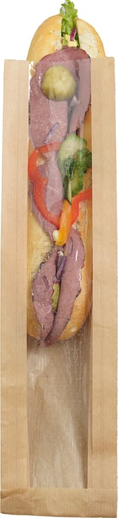 Baguettpose m/vind natur 350x90x45mm 250stk
