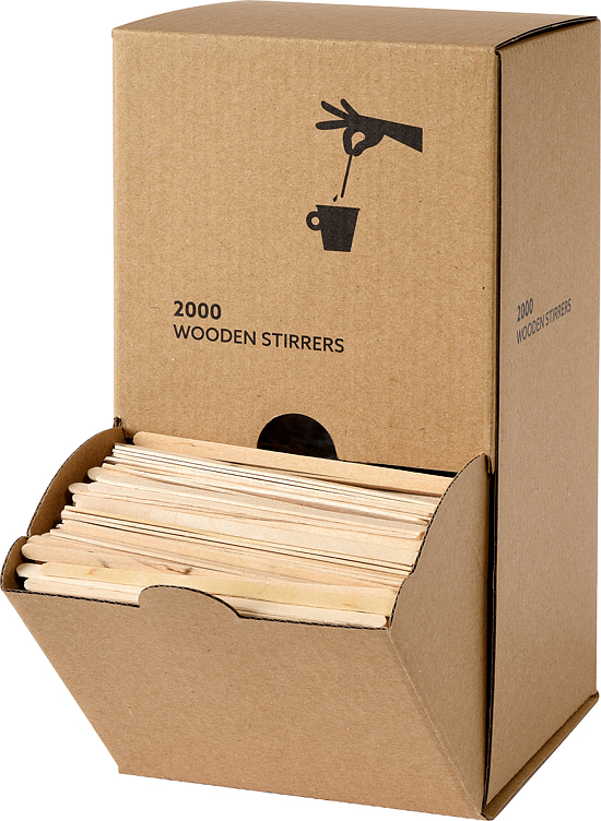 Stirring stick wood single packed displ. 110mm  2000stk