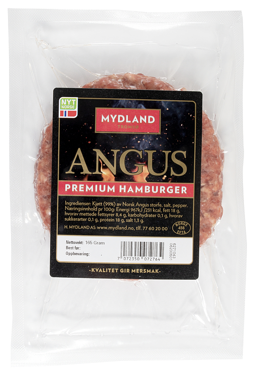 Angus premium hamburger fersk 165g