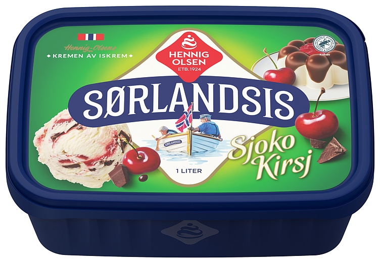 Sørlandsis sjokokirsj fløteis  1l